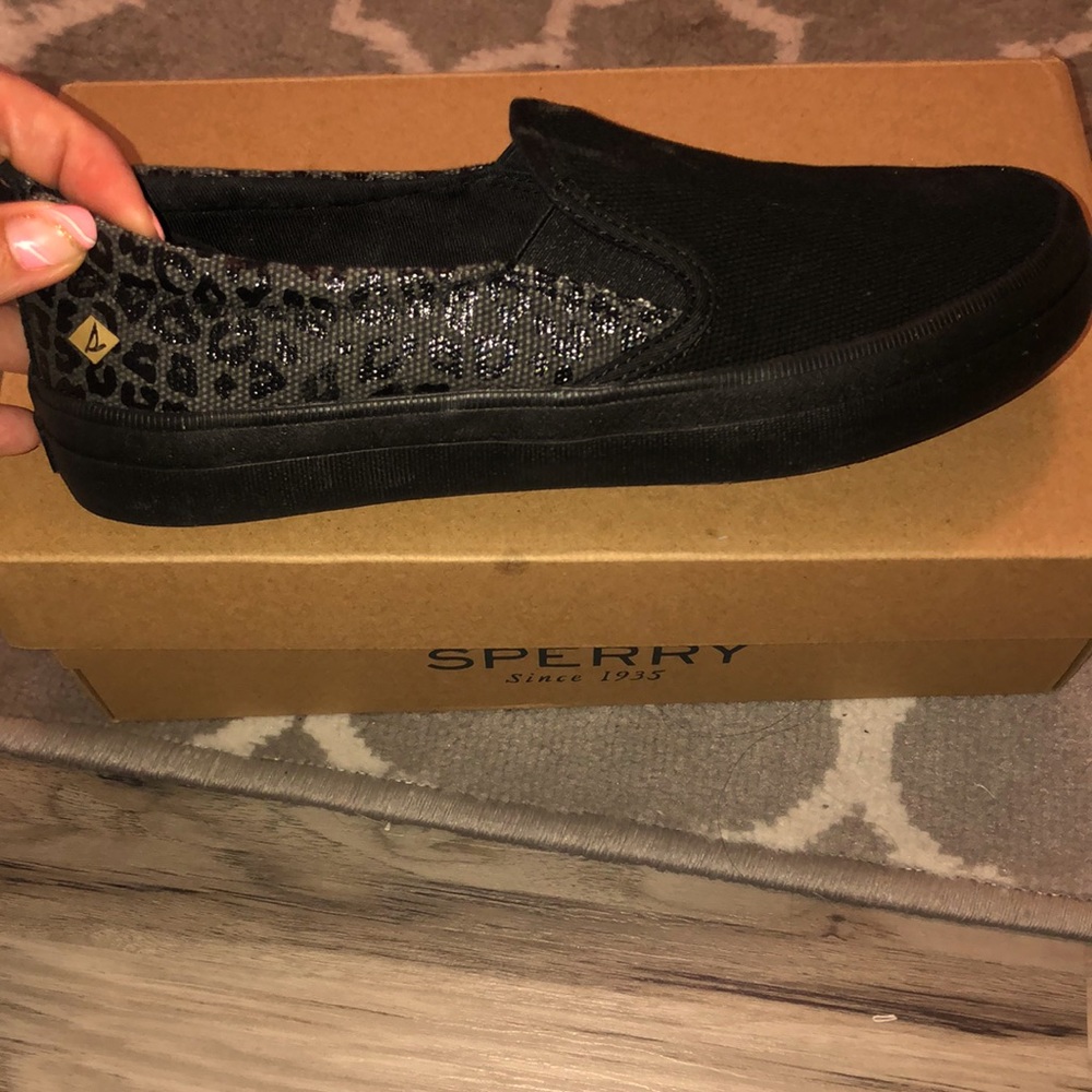 Sperry women’s leopard print slip on sneakers